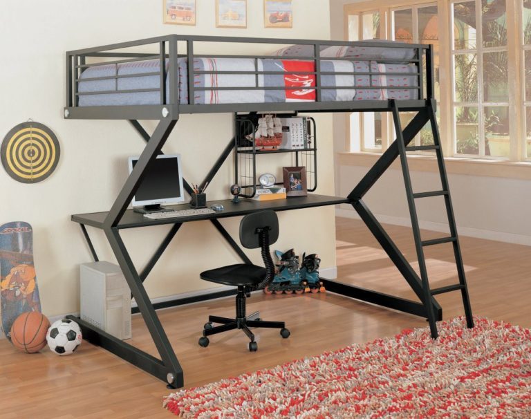 loft bed with desk underneath